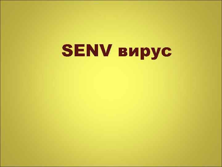 SENV вирус 
