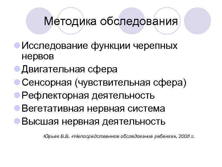 Методика обследования l Исследование функции черепных нервов l Двигательная сфера l Сенсорная (чувствительная сфера)
