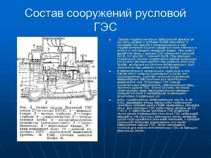 Плотинная ГЭС n В состав гидравлической трассы между верхним и нижним бьефом ГЭС такого