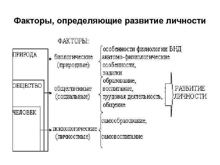 Факторы, определяющие развитие личности 