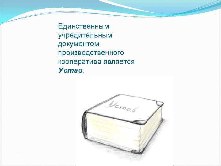 Единственным учредительным документом производственного кооператива является Устав. 