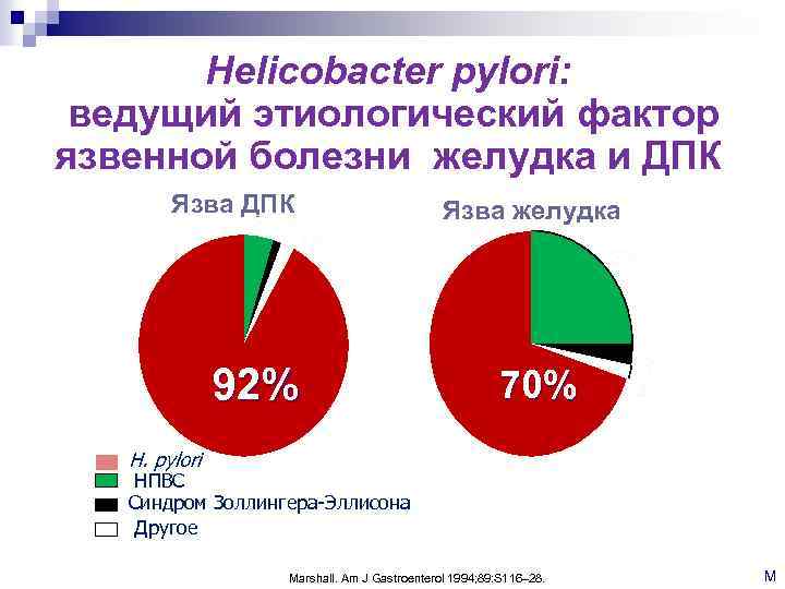 Helicobacter pylori: ведущий этиологический фактор язвенной болезни желудка и ДПК Язва ДПК 5 1%