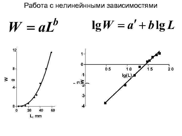 Работа с нелинейнными зависимостями 