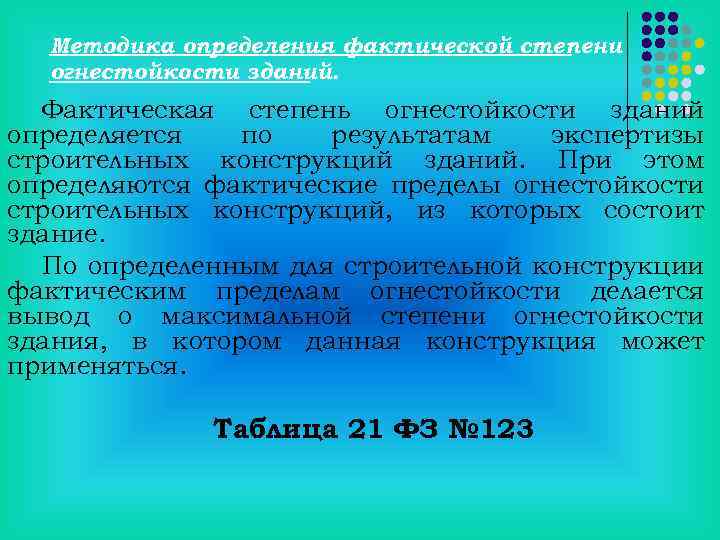 Методика определения фактической степени огнестойкости зданий. Фактическая степень огнестойкости зданий определяется по результатам экспертизы