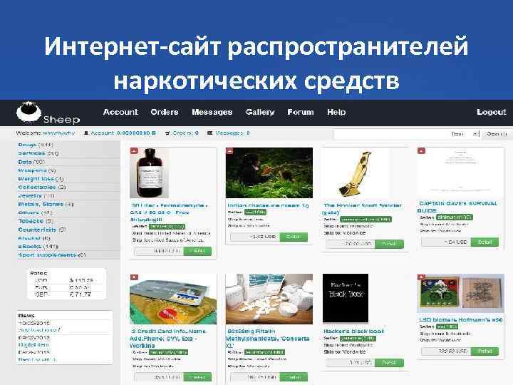 Интернет-сайт распространителей наркотических средств 