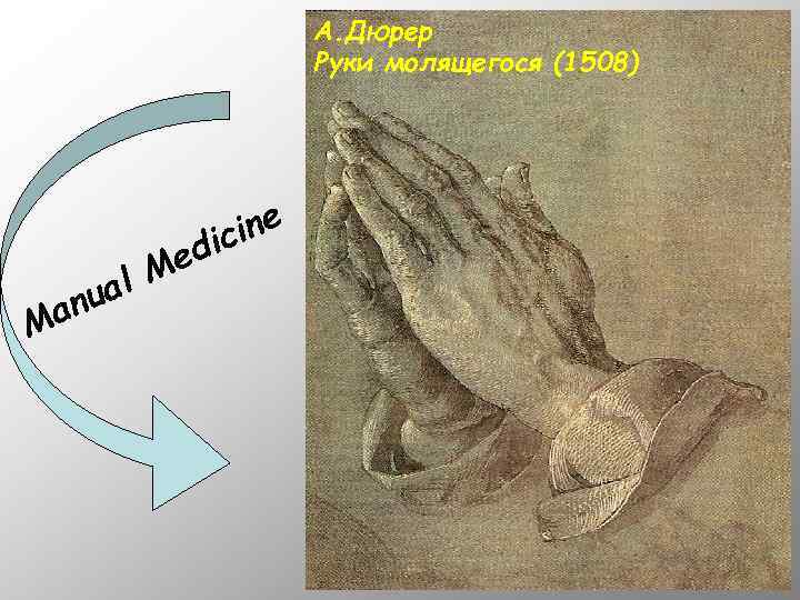А. Дюрер Руки молящегося (1508) M ual an ed M ine ic 