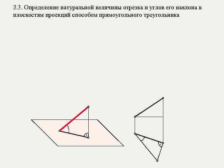 2. 3. Определение натуральной величины отрезка и углов его наклона к плоскостям проекций способом