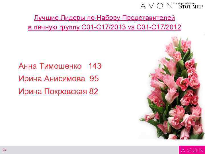 Лучшие Лидеры по Набору Представителей в личную группу С 01 -С 17/2013 vs С