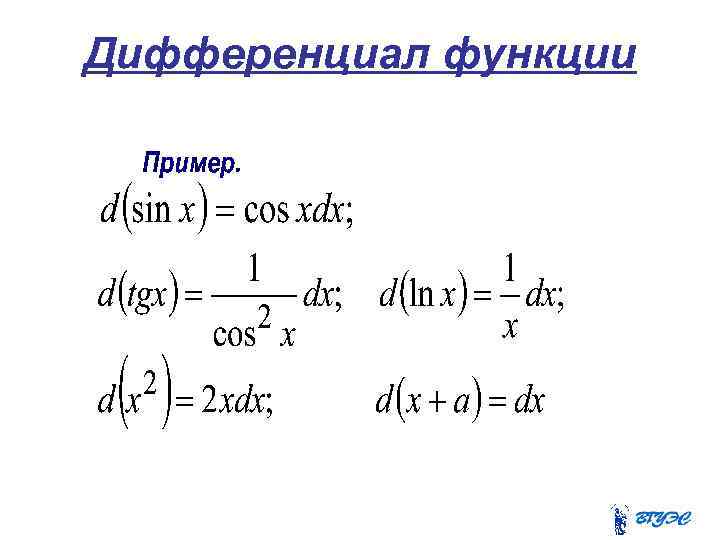 Дифференциал функции 