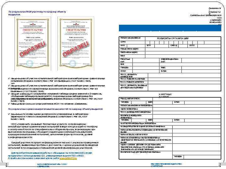 Приложение № 1 (Страница 1 из 3) По результатам МСИ участнику по каждому объекту
