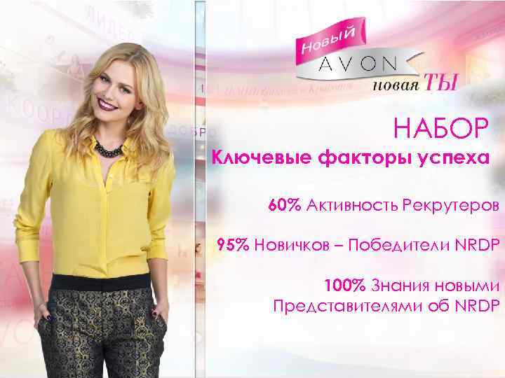 НАБОР Ключевые факторы успеха 60% Активность Рекрутеров 95% Новичков – Победители NRDP 100% Знания