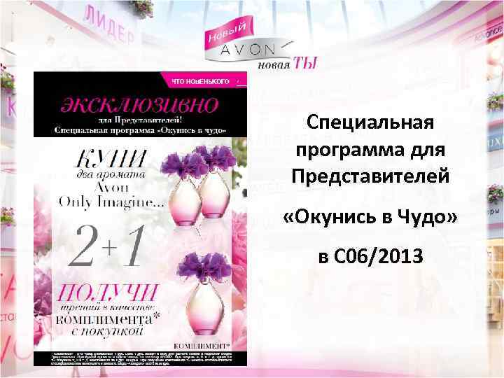 Специальная программа для Представителей «Окунись в Чудо» в С 06/2013 