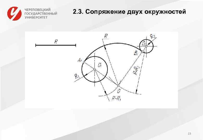 2. 3. Сопряжение двух окружностей 13 