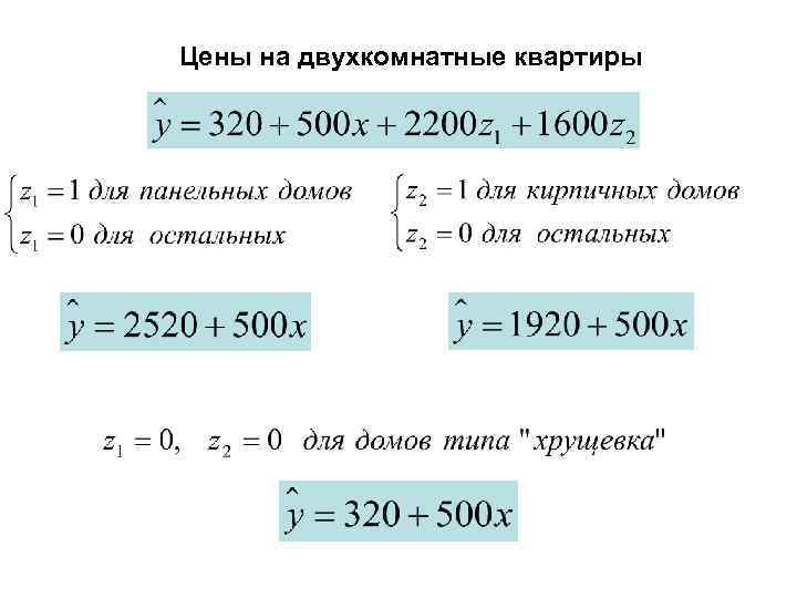 Цены на двухкомнатные квартиры 