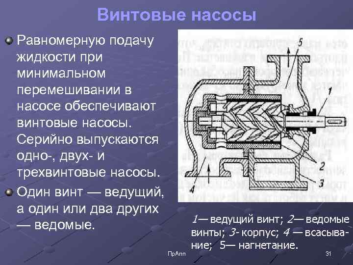 Винтовые насосы схема