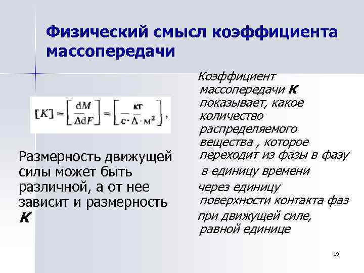 Схема массообмена между фазами