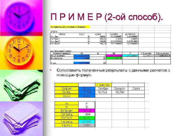 П Р И М Е Р (2 -ой способ). • Сопоставить полученные результаты с