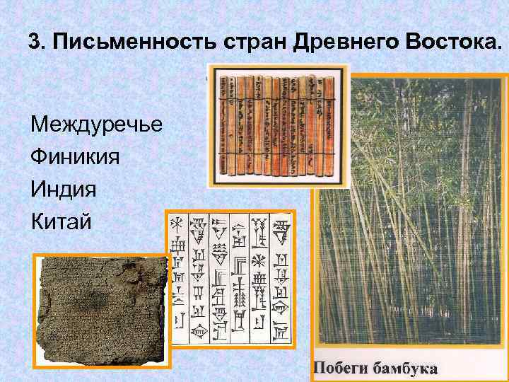 3. Письменность стран Древнего Востока. Междуречье Финикия Индия Китай 