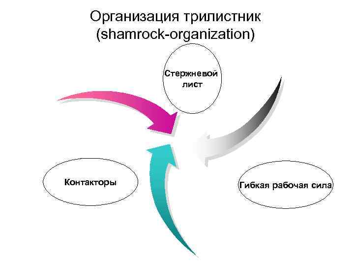 Организация трилистник (shamrock-organization) Стержневой лист Контакторы Гибкая рабочая сила 