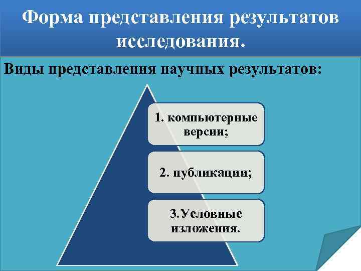 Представление результатов исследования