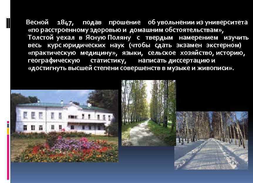 Весной 1847, подав прошение об увольнении из университета «по расстроенному здоровью и домашним обстоятельствам»