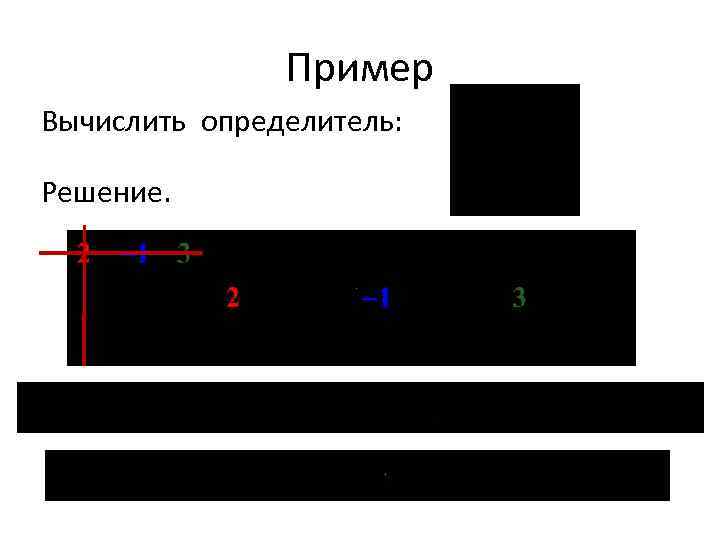  Пример Вычислить определитель: Решение. 