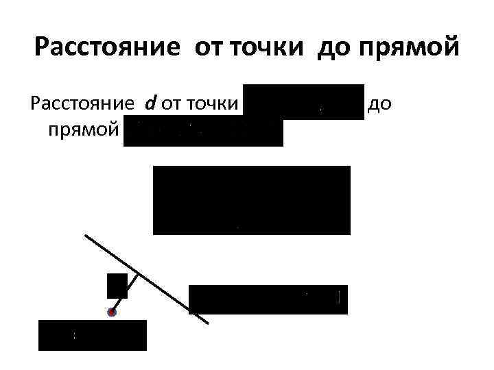 Расстояние от точки до прямой Расстояние d от точки до прямой 
