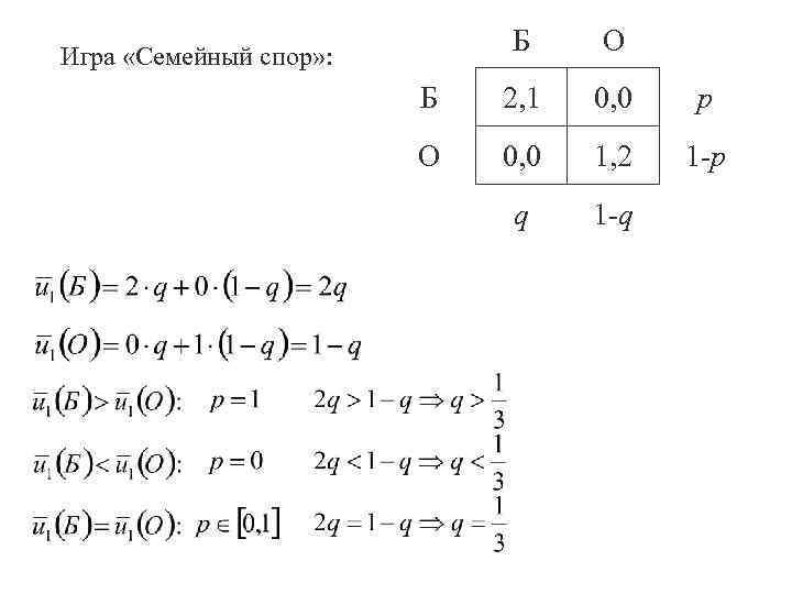 Б О Б 2, 1 0, 0 p О 0, 0 1, 2 1