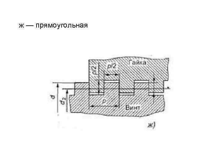 ж — прямоугольная 
