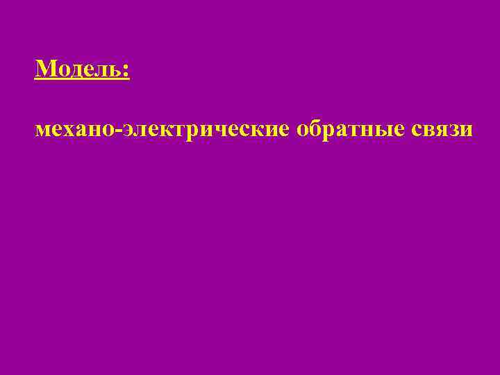 Модель: механо-электрические обратные связи 