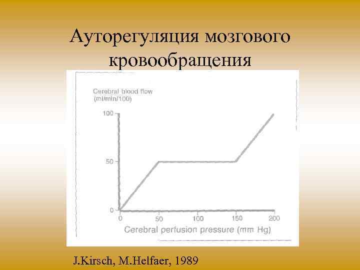 Ауторегуляция мозгового кровообращения J. Kirsch, M. Helfaer, 1989 