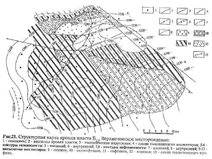 Структурная карта кровли пласта