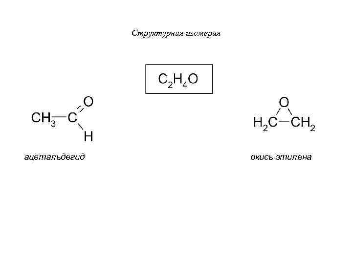  Структурная изомерия ацетальдегид окись этилена 