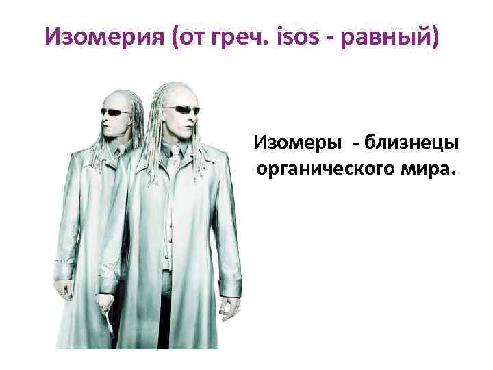 Изомерия (от греч. isos - равный) Изомеры - близнецы органического мира. 