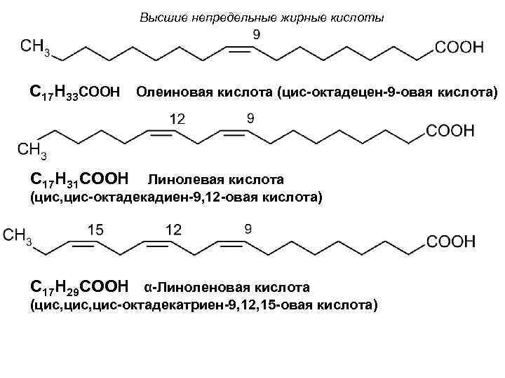 Линолевая кислота свойства. Непредельные высшие жирные кислоты. Линоленовая кислота формула c17h29cooh.