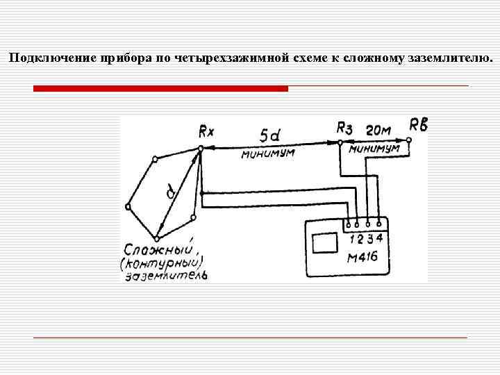 Схема измерения сопротивления заземляющего устройства