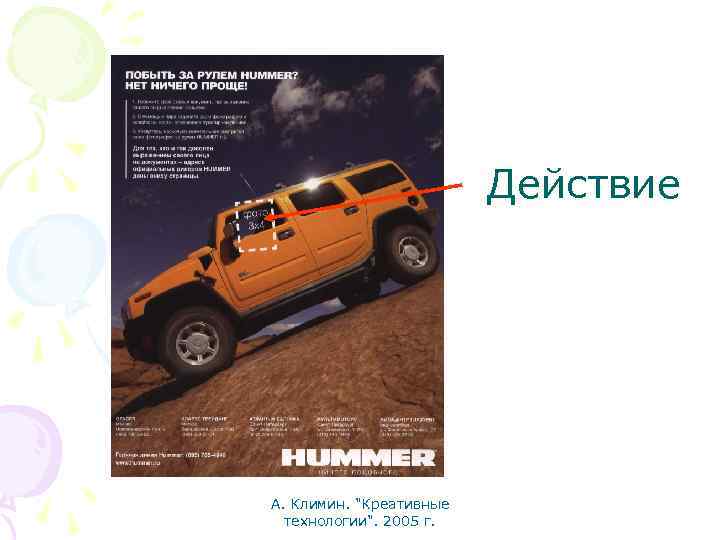 Действие А. Климин. "Креативные технологии". 2005 г. 