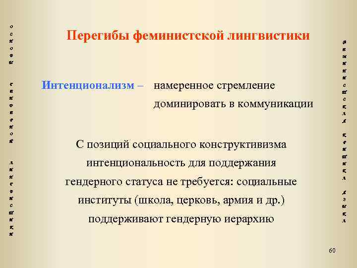 О С Н Перегибы феминистской лингвистики Ф О Е В М Ы И Н