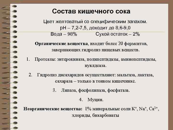 Состав желудочного сока