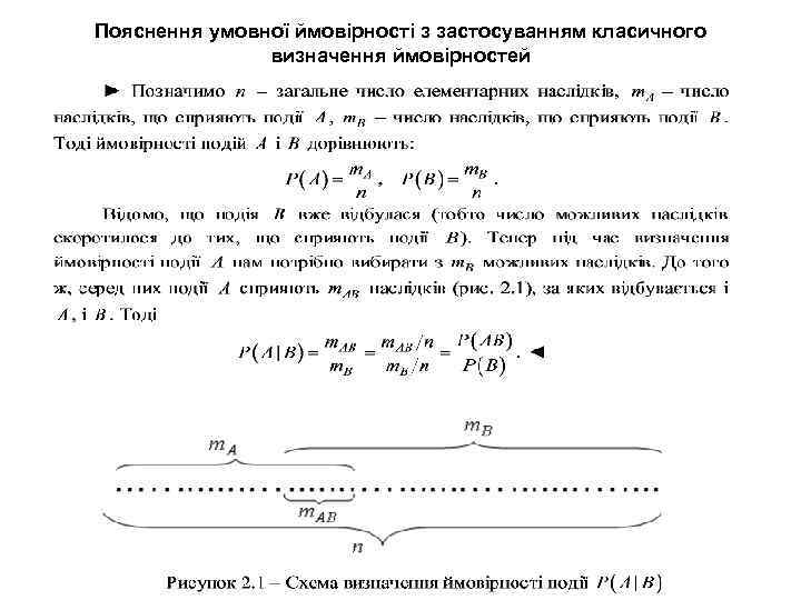 Пояснення умовної ймовірності з застосуванням класичного визначення ймовірностей 