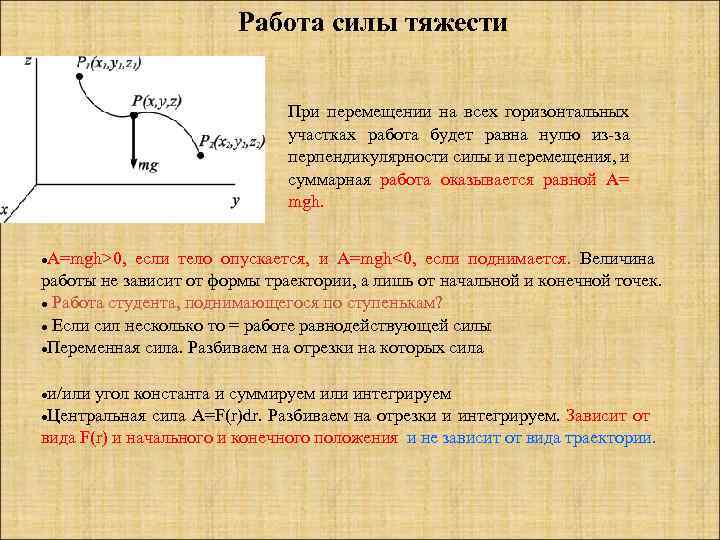 Работа силы человека