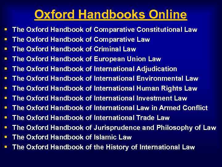 Oxford Handbooks Online § § § § The Oxford Handbook of Comparative Constitutional Law