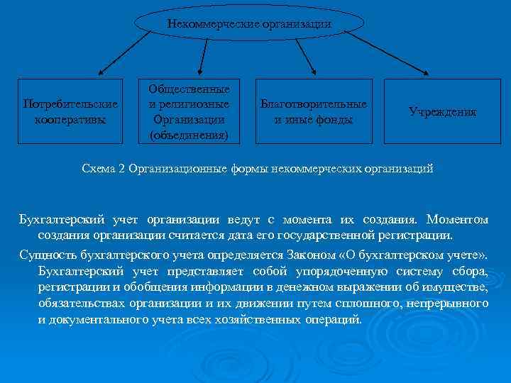 Некоммерческие организации Потребительские кооперативы Общественные и религиозные Организации (объединения) Благотворительные и иные фонды Учреждения