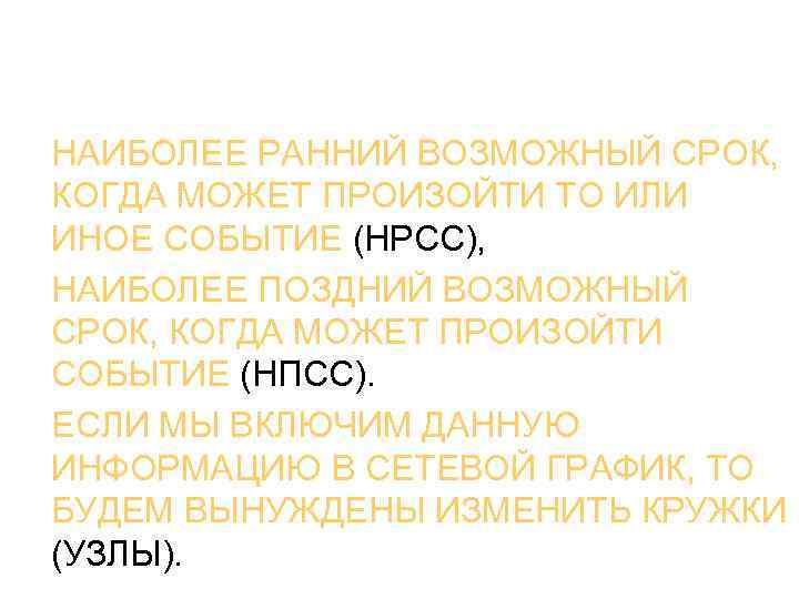 НАИБОЛЕЕ РАННИЙ ВОЗМОЖНЫЙ СРОК, КОГДА МОЖЕТ ПРОИЗОЙТИ ТО ИЛИ ИНОЕ СОБЫТИЕ (НРСС), НАИБОЛЕЕ ПОЗДНИЙ