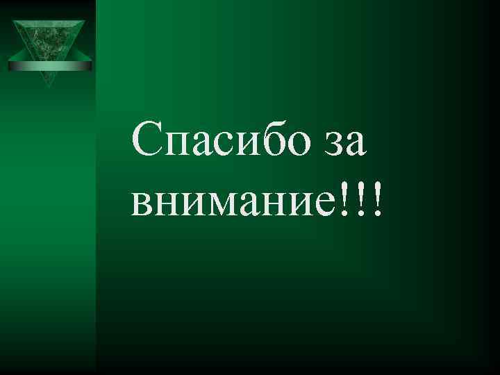Спасибо за внимание!!! 