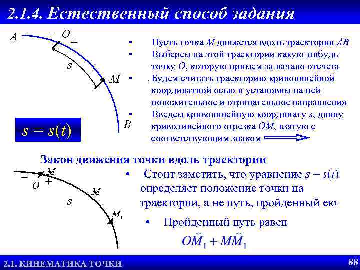 2. 1. 4. Естественный способ задания А – О + • • s M