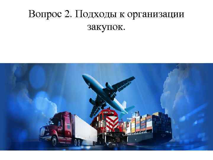 Вопрос 2. Подходы к организации закупок. 