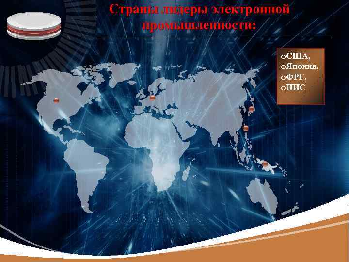 LOGO Страны лидеры электронной промышленности: o. США, o. Япония, o. ФРГ, o. НИС 