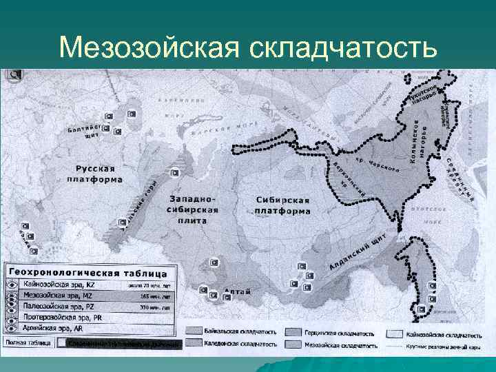 Складчатость южной сибири. Области кайнозойской складчатости на карте России. Мезозойская складчатость тектоническая структура.
