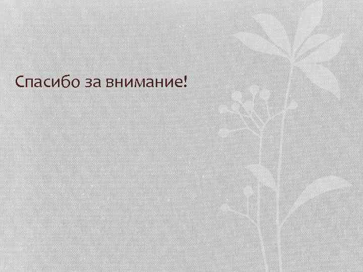 Спасибо за внимание! 